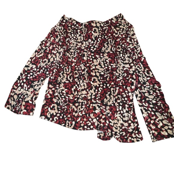 Dana Buchman Red and Black Animal Print Blouse - Picture 5 of 5